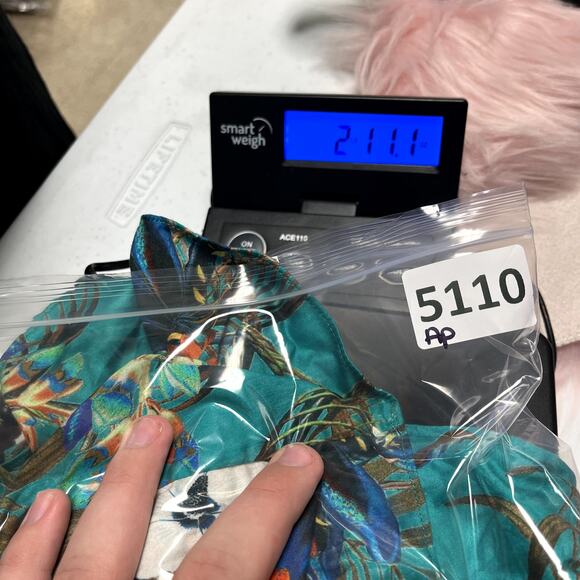 SLATE & WILLOW Floral Smocked Waist Hi Lo One Shoulder Dress Green Size 12 - Picture 6 of 6